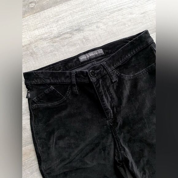 Rock & Republic Kashmiere Velvet Skinny Pants Leggings Size 8L - Picture 3 of 8